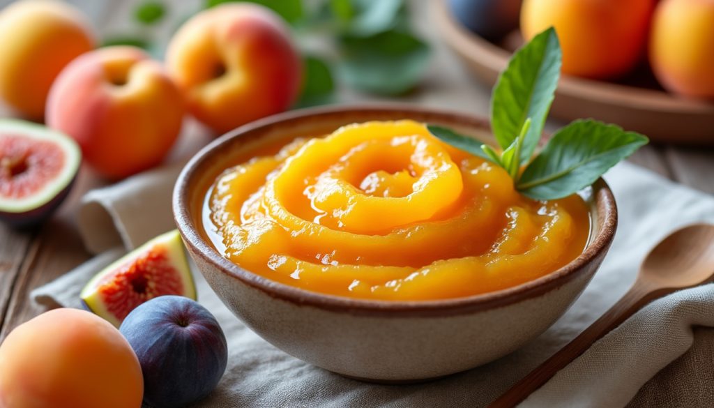 découvrez notre douce compote abricot-figue, une délicieuse recette spécialement conçue pour émerveiller les palais des petits gourmets dès 12 mois. savoureuse et nutritive, elle allie le goût sucré des abricots à la douceur des figues, pour un moment de plaisir à chaque cuillerée.