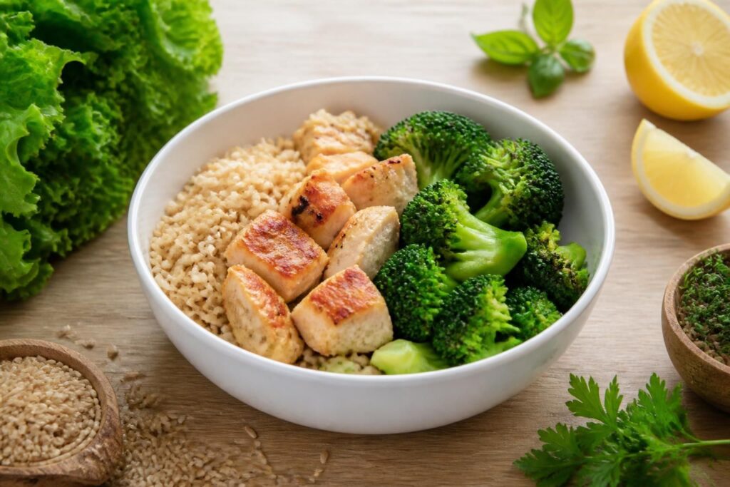 découvrez des idées recettes équilibrées pour un régime riz, alliant poulet, brocoli et riz complet, savoureuses et faciles à préparer pour une alimentation saine.