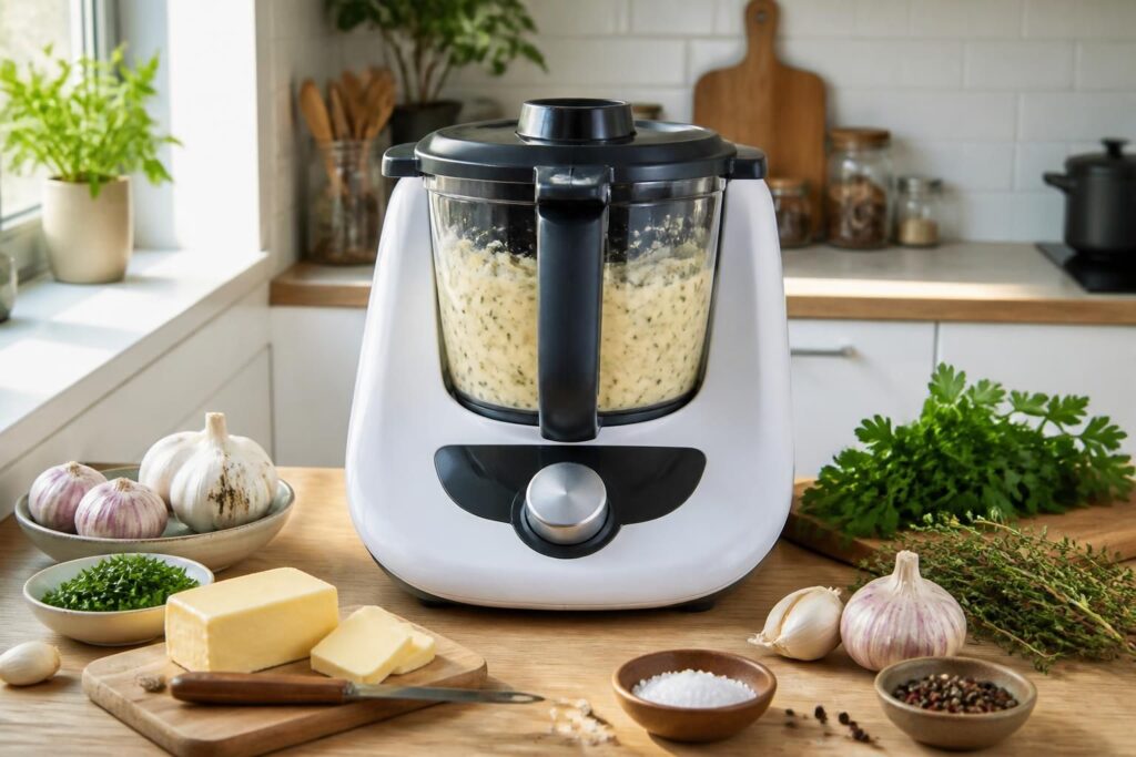 découvrez la recette facile et gourmande de la bombe à l'ail, préparée avec votre thermomix pour un résultat savoureux et rapide.