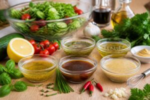 découvrez nos recettes de vinaigrettes allégées, légères et savoureuses, parfaites pour sublimer vos salades tout en restant healthy.