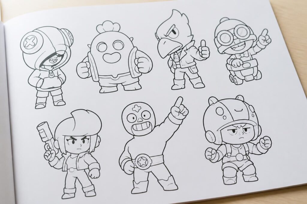 découvrez une sélection de dessins à imprimer et à colorier des personnages de brawl stars, tels que léon, spike, corbac et bien d'autres. amusez-vous avec ces coloriages gratuits pour petits et grands fans du jeu !