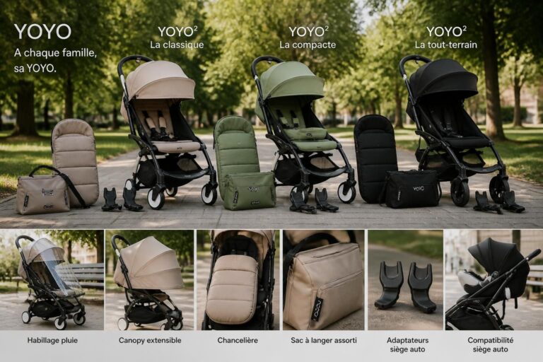découvrez la poussette yoyo : toutes les versions, accessoires indispensables et un guide d’achat complet pour répondre à tous vos besoins de mobilité avec bébé.