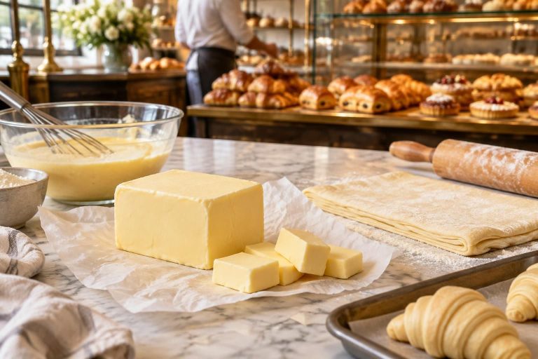 découvrez où acheter du beurre pâtissier, comment le choisir et l’utiliser pour réussir vos pâtes feuilletées, viennoiseries et autres recettes.