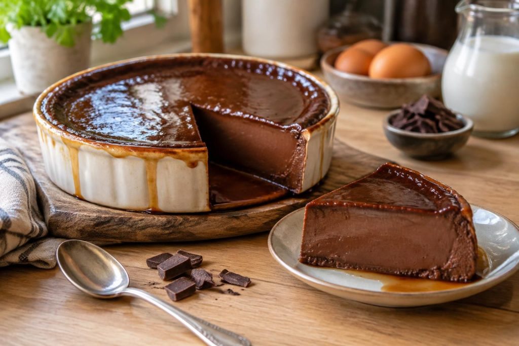 préparez un flan au chocolat facile et rapide avec cette recette maison. un dessert gourmand, onctueux et inratable à partager en famille.